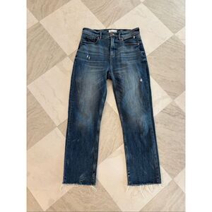 Loft Women High Waist Straight Crop Raw Hem Size 2 / 26